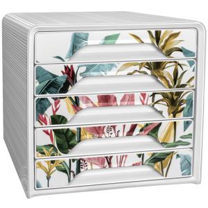 CEP Schubladenbox Smoove Tropical, 5 Schübe, weiß/ tropisch cep 1071110581 (3462159018133)