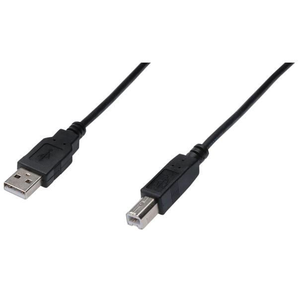 USB 2.0 Kabel, USB-A Stecker - USB-B Stecker, 5, 0 m DIGITUS AK-300105-050-S (4016032282754)