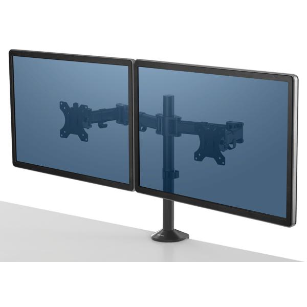Doppel Monitorarm Reflex, schwarz Fellowes 8502601 (0043859748488)