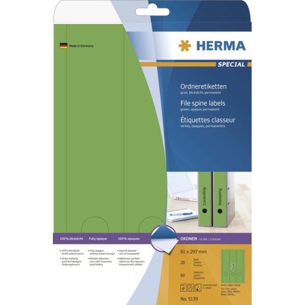 Ordnerrücken-Etiketten SPECIAL, 61 x 297 mm, blau HERMA 5138 (4008705051385)
