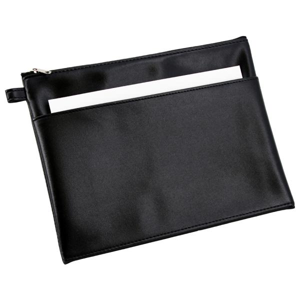 Mehrwegbeutel 25x19 cm Lederimitat Vortasche schwarz ALASSIO 42230 (4021068422302)