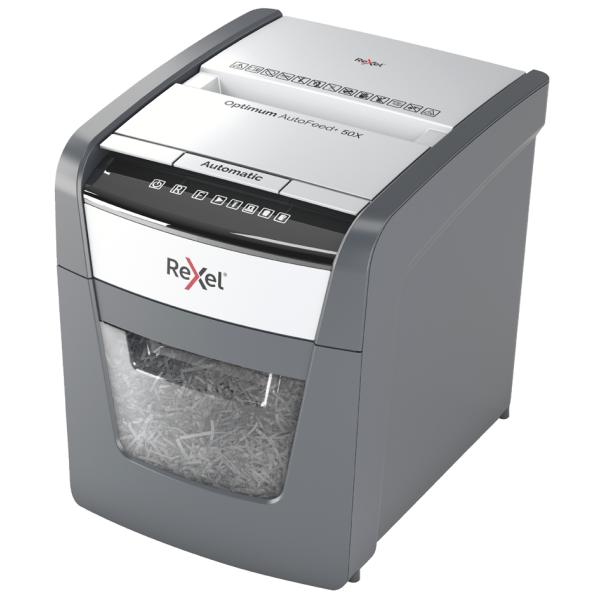Aktenvernichter Optimum AutoFeed+ 50 X P-4 schwarz REXEL 2020050XEU (5028252613866)