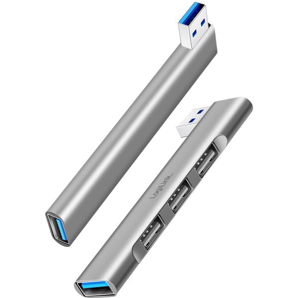 USB 3.0 Ultraslim-Hub, 4-Port, Aluminiumgehäuse LogiLink UA0436 (4052792074956)