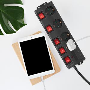 Steckdosenleiste, 4-fach mit 5 Schaltern, weiß LogiLink LPS252 (4052792060591)