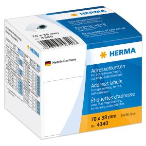 Adress-Etiketten, 70 x 38 mm, endlos, weiß HERMA 4340 (4008705043403)
