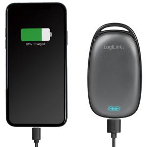 Powerbank & Handwärmer, 4.000 mAh, grau LogiLink PA0264 (4052792063547)