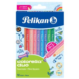 Doppelfasermale Colorella duo 12 Farben 1 mm und 2 mm sortiert PELIKAN 100435923 (4012700813848)
