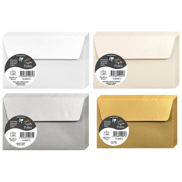 Briefumschlag 90x140 mm, koalagrau Pollen by Clairefontaine 55321C (3329680553215)