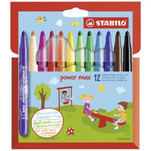 Fasermaler power max, rund, 12er Kartonetui STABILO 980/12-01 (3168070980121)