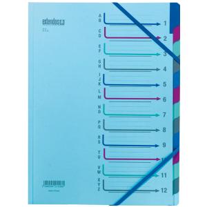 Ordnungsmappe 43, 12 Fächer, mit Eckspanngummi extendos 43.12 BLEU (3068594212060)