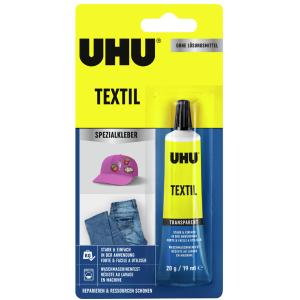 Spezialkleber TEXTIL, lösemittelfrei, 20 g in der Tube UHU 48665 (4026700486650)