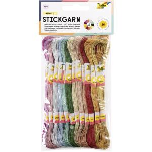Stickgarn 'Metallic', 26 Docken a 8 m, farbig sortiert folia 23994 (4001868124156)