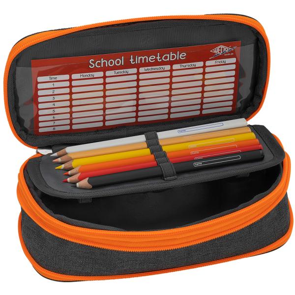 Wedo Schlampermäppchen Neon Stretch Neonorange/grau, 23,0 X 12,0 Cm 24244066 (4003801866024)