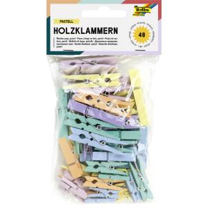 Holzklammern 'Pastell', 3 Größen sortiert folia 2289 (4001868119435)