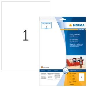 Hochglänzende Inkjet-Etiketten, 210 x 297 mm, weiß HERMA 8895 (4008705088954)