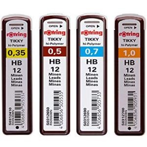Druckbleistift-Minen Tikky 0, 35 mm, Härtegrad: HB rotring S0312410 (4006856505337)