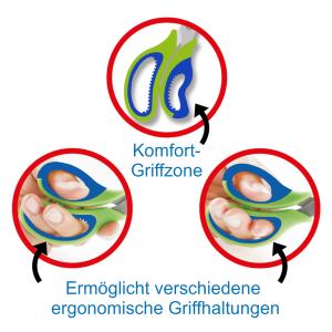 Ergonomische Bastelschere, Länge: 150 mm, grün/ gelb Läufer 87324 (4006677843243)