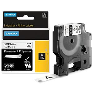 DYMO RHINO Polyester-Schriftband schwarz/ weiß, 9 mm x 5, 5 m Dymo 18482 (0071701184825)