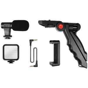 Vlogger Kit mit LED-Licht, mit Mikrofon + Stativ LogiLink AA0157 (4052792068870)