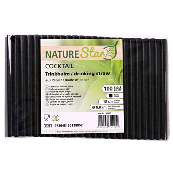 Papier-Trinkhalm 'Cocktail', 130 mm, schwarz NATURE Star 421300 (4015544716924)