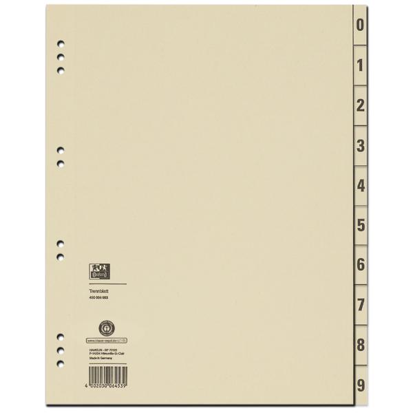 Trennblätter, 2-seitig bedruckt, chamois, 240 x 300mm Oxford 400004664 (4002030013568)