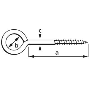 Ringschraube, 20 x 10 x 3, 3 mm, Holzgewinde suki. 6175006 (4004575750069)