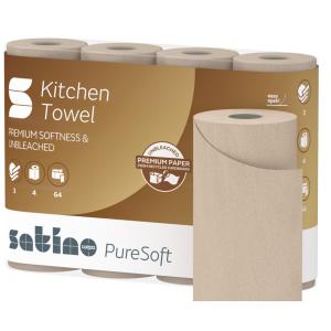 Küchenrolle PureSoft, 3-lagig, braun satino by wepa 175890 (4000735356560)