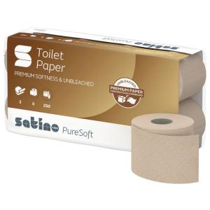 Toilettenpapier PureSoft, 3-lagig, braun satino by wepa 076970 (4000735353903)