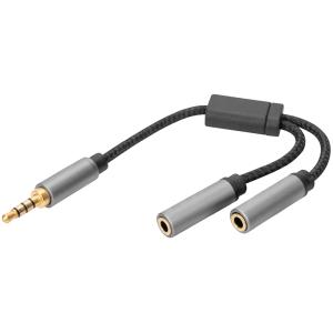 Audio Headset Adapter, 3, 5 mm Klinke, schwarz/ grau DIGITUS DB-510320-002-S (4016032481324)