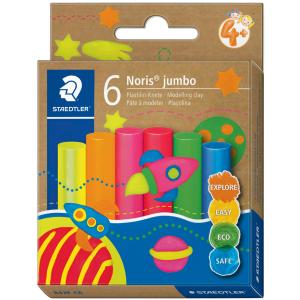 Plastilin-Knete Noris jumbo, 6 Pastellfarben STAEDTLER 842P C6 (4007817103074)