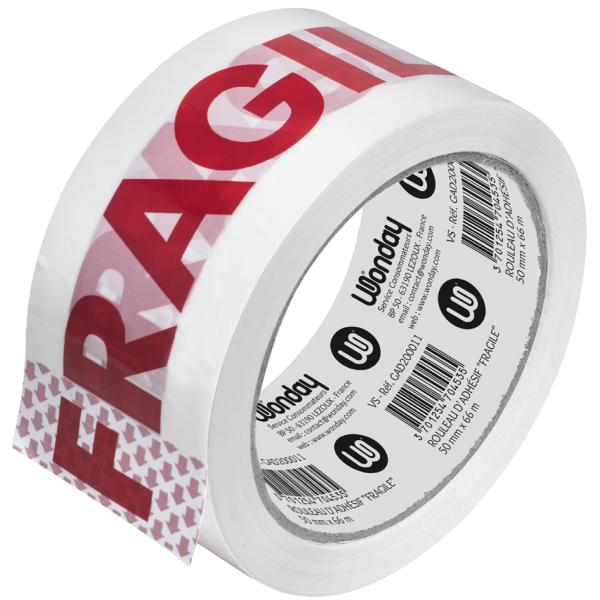 Ruban adhesif 'FRAGILE', 50 mm x 66 m Wonday GAD200011 (3701254704535)