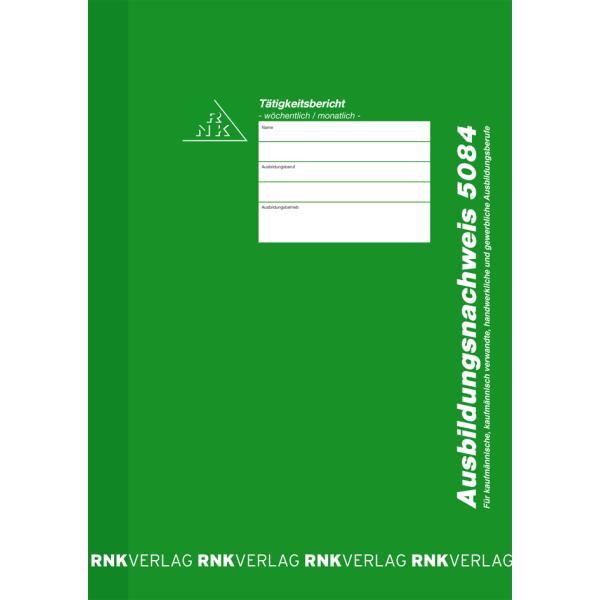 Ausbildungsnachweis-Block wöchentlich monatlich alle Berufe 28 Blatt DIN A4 RNK 5084 (4002871508407)