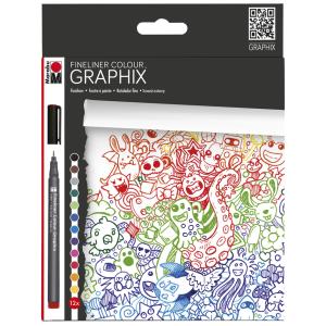 Fineliner COLOUR GRAPHIX, 'DOODLE SUPREME', 12er Marabu 0146000000100 (4007751627100)