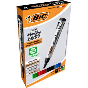 BIC Permanent-Marker 2300 Ecolutions, Keilspitze, 4er Etui Bic 8209222 (3086120123048)