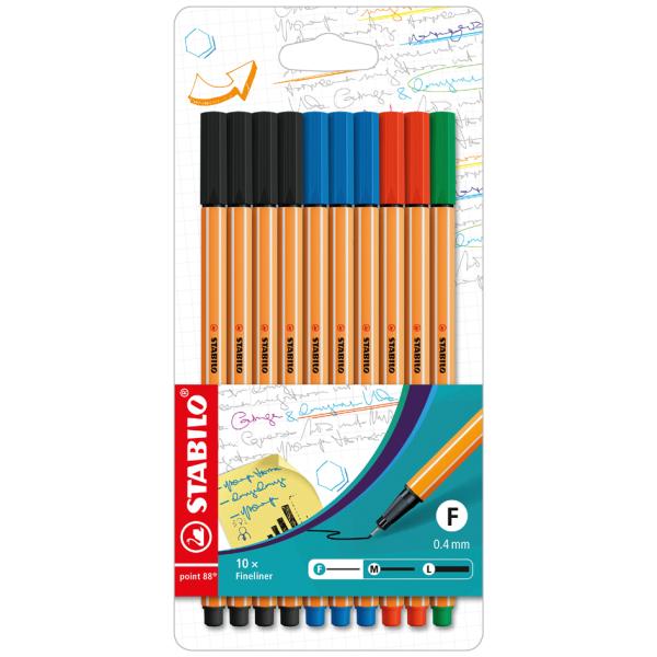 Fineliner point 88, 10er Office-Etui STABILO 87-1468 (4006381186384)
