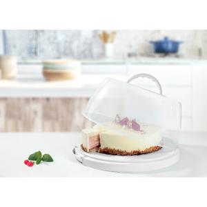 Tortenhaube, rund, transparent/ weiß plast team 18650800 (5706773186501)