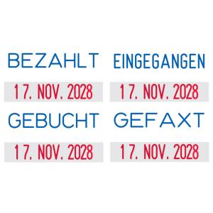 Datumstempel Printy Dater 4850L 'BEZAHLT', blau/ rot trodat 76649 (0092399766490)
