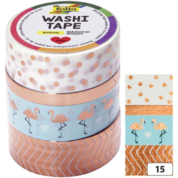 Deko-Klebeband Washi-Tape Hotfoil Rosegold II, 4er folia 26433 (4001868096484)