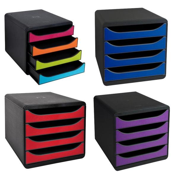 Schubladenbox BIG-BOX, 4 Schübe, himbeer EXACOMPTA 310784D (9002493420038)