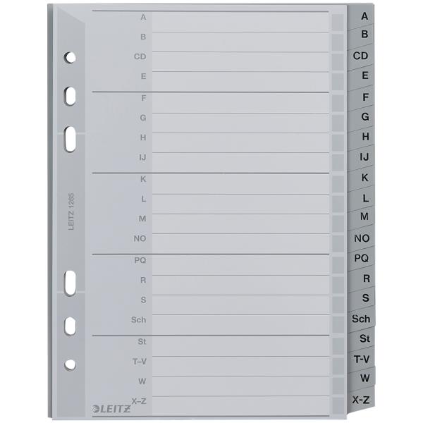 Kunststoff-Register, A-Z, A5, PP, 20-teilig, grau LEITZ 1265-00-00 (4002432301652)