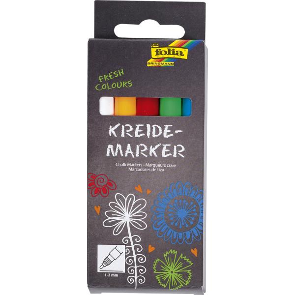 Kreidemarker 5er Stifte Set 1-2mm FOLIA 390509 (4001868033991)