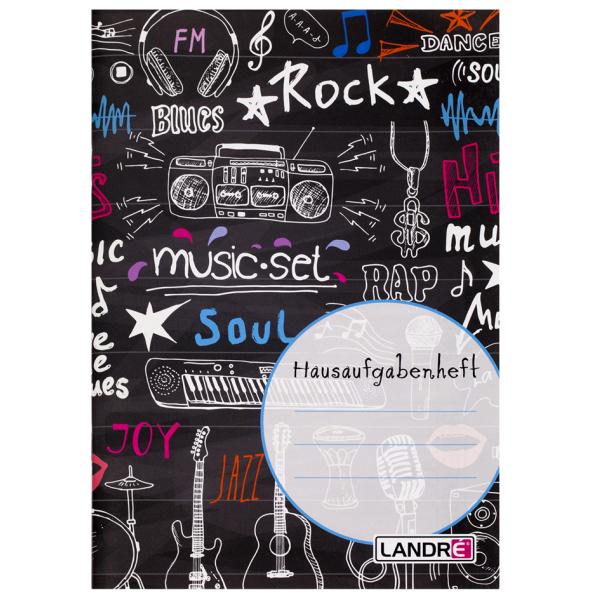 Hausaufgabenheft, DIN A5, 48 Blatt, Musik-Motiv LANDRÉ 100050174 (4021666000070)