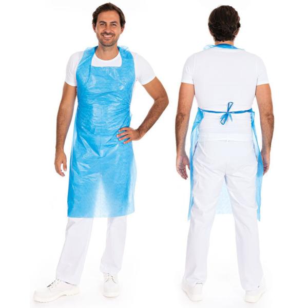 LDPE-Einwegschürze, 20 my, gehämmert, weiß HYGONORM 23449 (4015544234497)