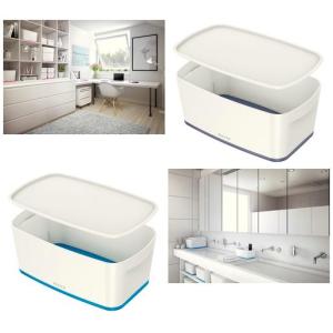 5229 Aufbewahrungsbox MyBox WOW Klein A5, mit Deckel ABS weiß grau Leitz 5229-10-01 (4002432116508)