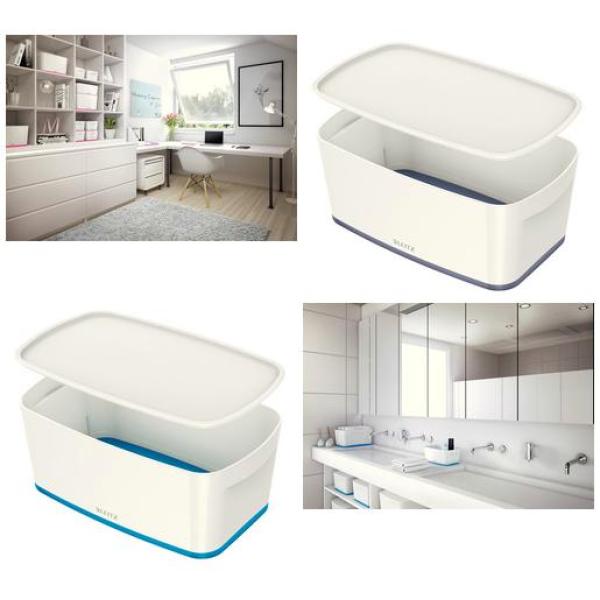 5229 Aufbewahrungsbox MyBox WOW Klein A5, mit Deckel ABS weiß grau Leitz 5229-10-01 (4002432116508)