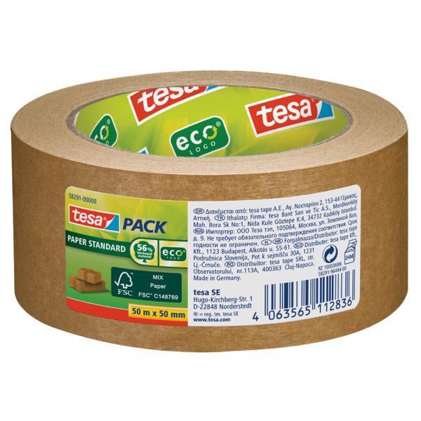 pack PAPER ecoLogo Verpackungsklebeband, 50 mm x 50 m tesa 58291-00000-00 (4063565112836)