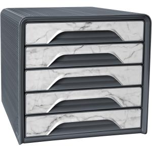 CEP Schubladenbox mineral, 5 Schübe, hellgrauer Marmor cep 1071111611 (3462159018751)