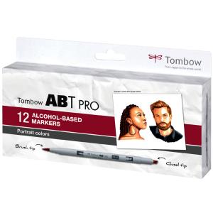 Tombow Marker ABT PRO, 12er Set Portrait Colors TOMBOW ABTP-12P-6 (4003198150485)