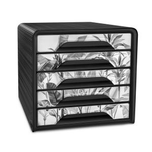 CEP Schubladenbox Smoove Tropical, 5 Schübe, schwarz/ tropisch cep 1071110611 (3462159019000)