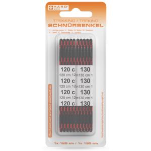 Trekking-Schnürsenkel, rund, 1200/ 1300 mm, grau/ weiß HARO 10140 (4062191101405)